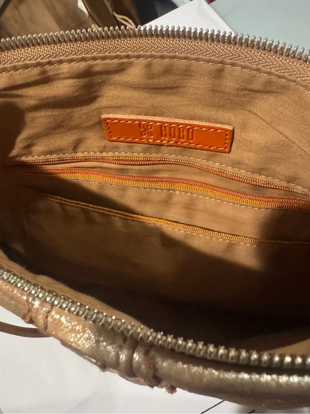 Leather Women’s Clutch in Cognac Brown